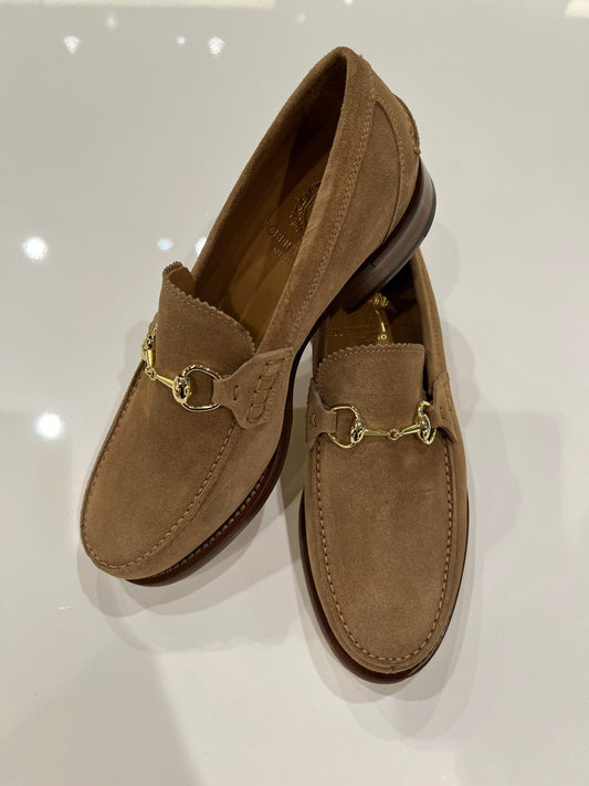 Horsebit-Loafer Kalbsveloursleder Sand