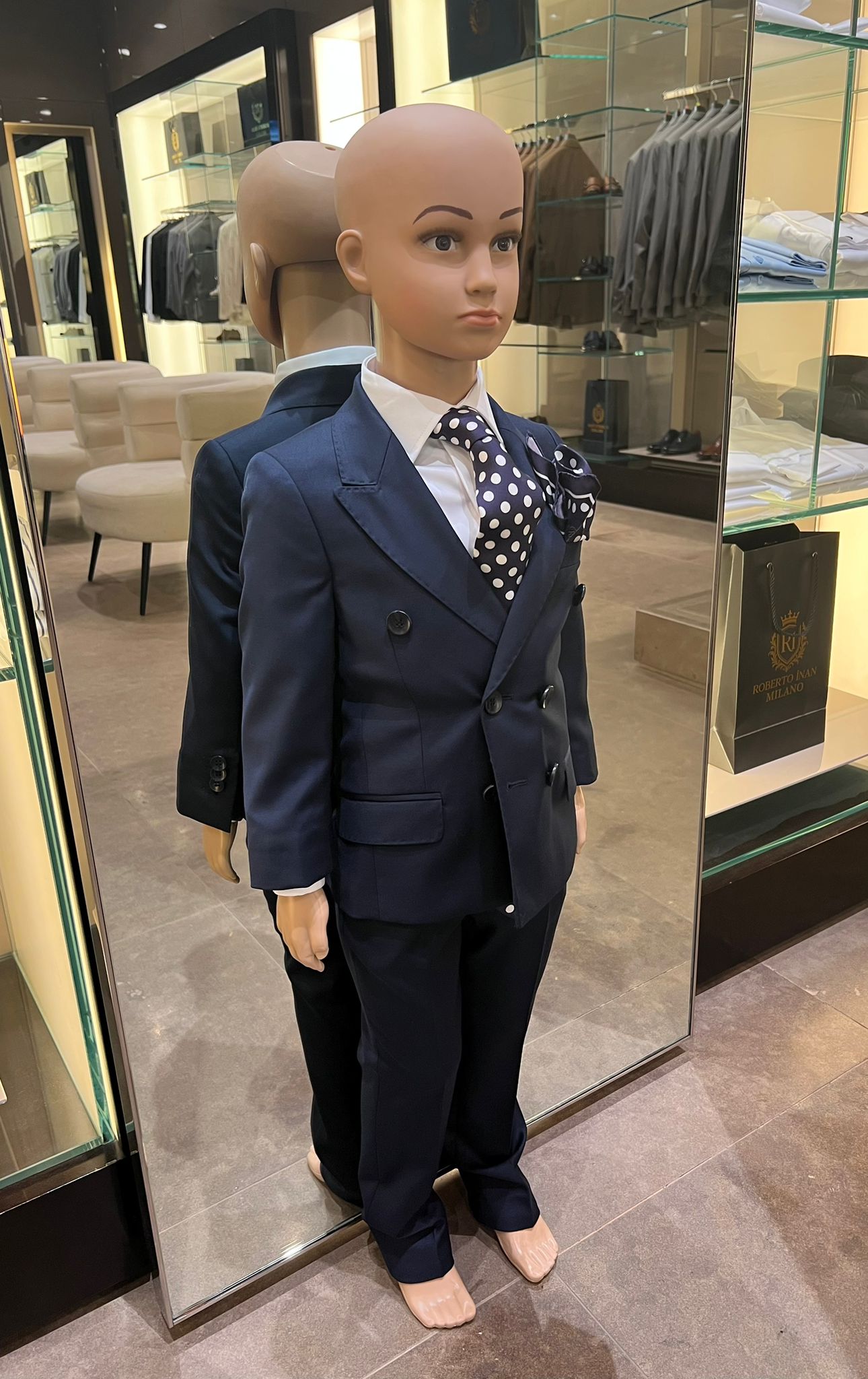 Kinderanzug Zweireiher Marineblau