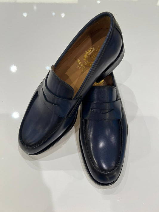 Penny-Loafer Glattleder Marineblau