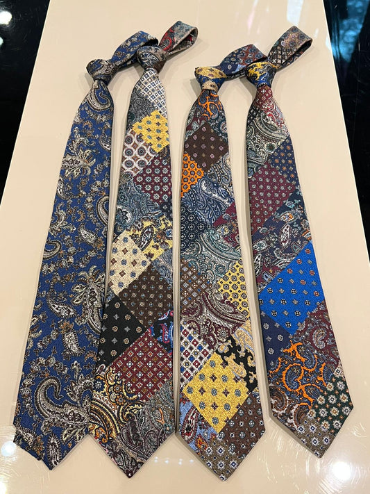 Seidenkrawatte Patchwork