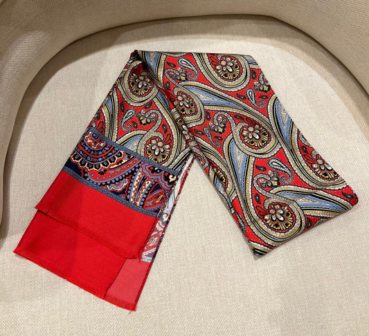 Seidenschal Paisley Rot-Gold