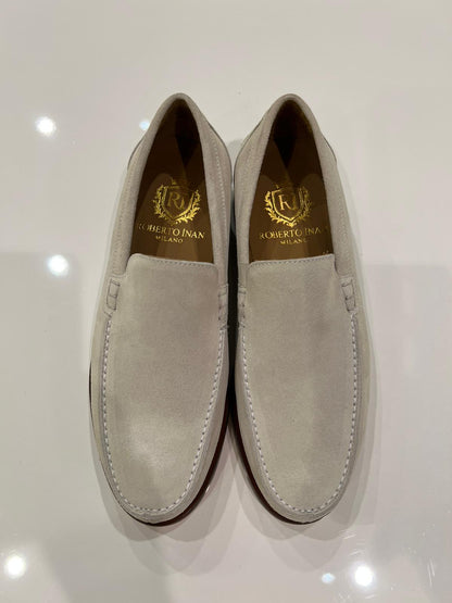 Yacht-Loafer Kalbsveloursleder Sand