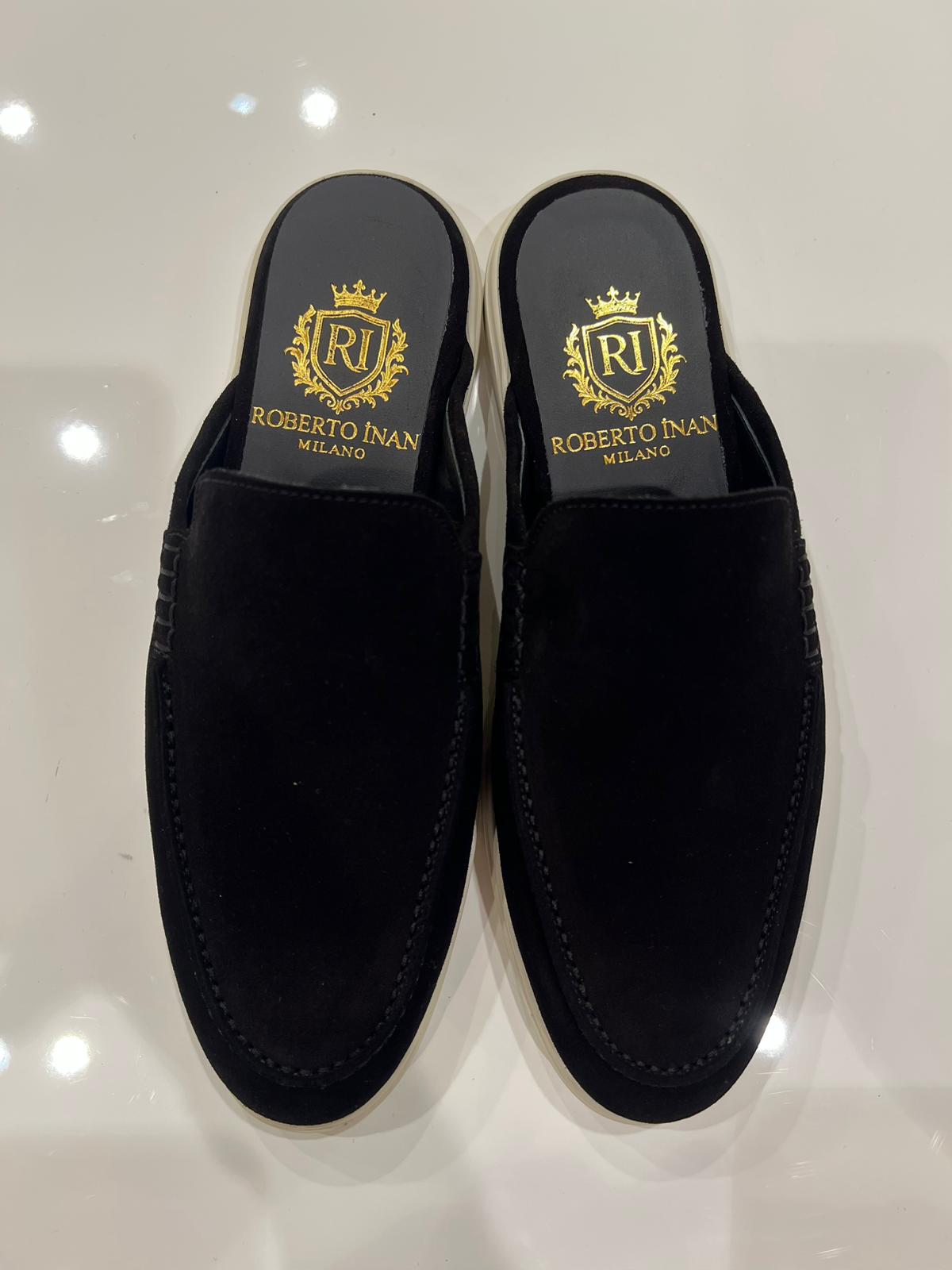 Yacht-Loafer Mule Schwarz
