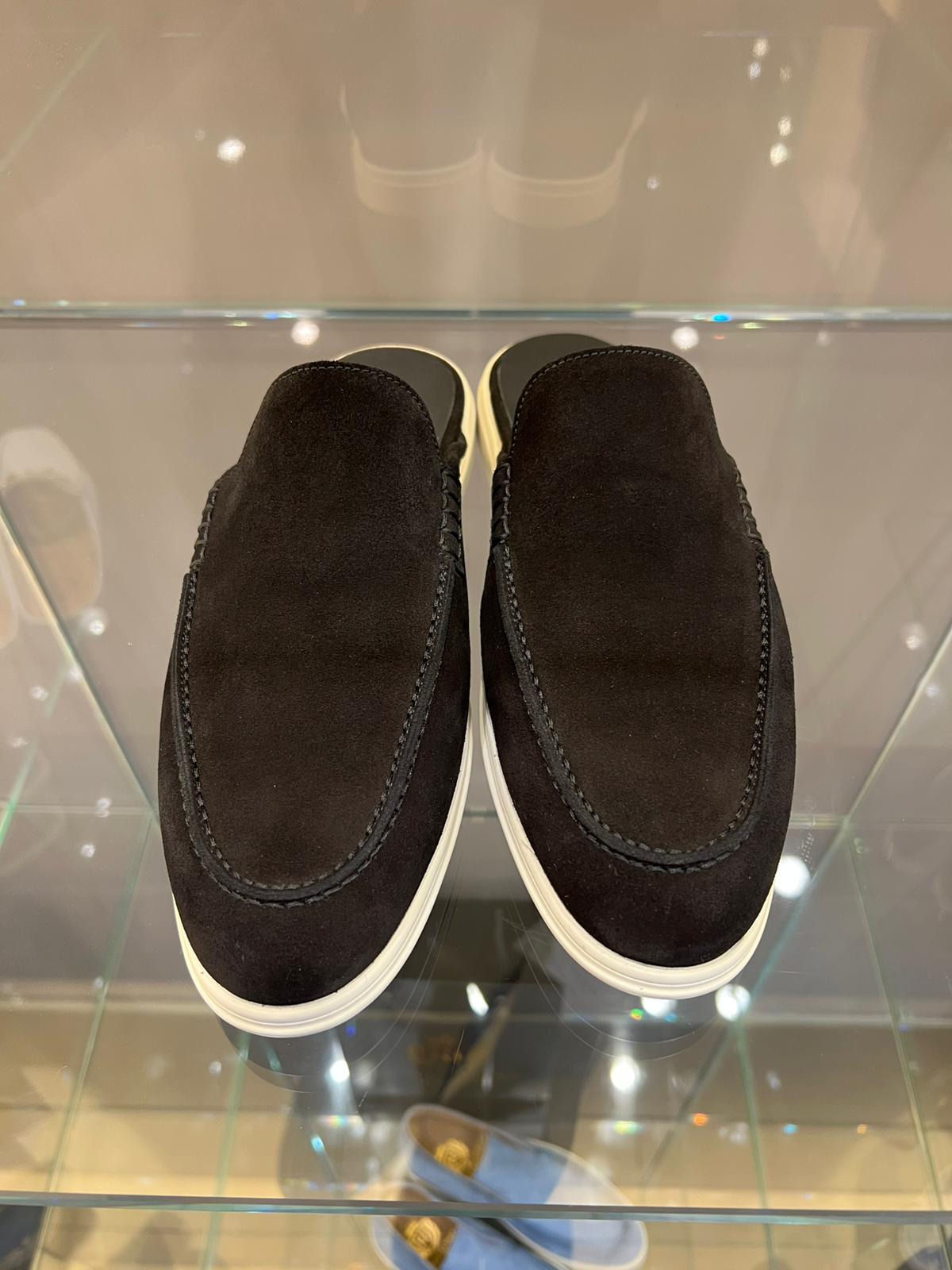 Yacht-Loafer Mule Schwarz